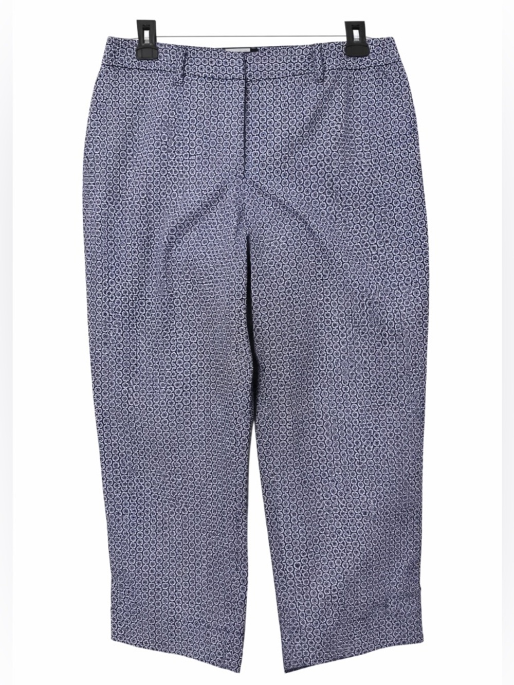 Lands’ End Chino Crop Pants 10P NWT Navy White Pattern 10 Petite NEW